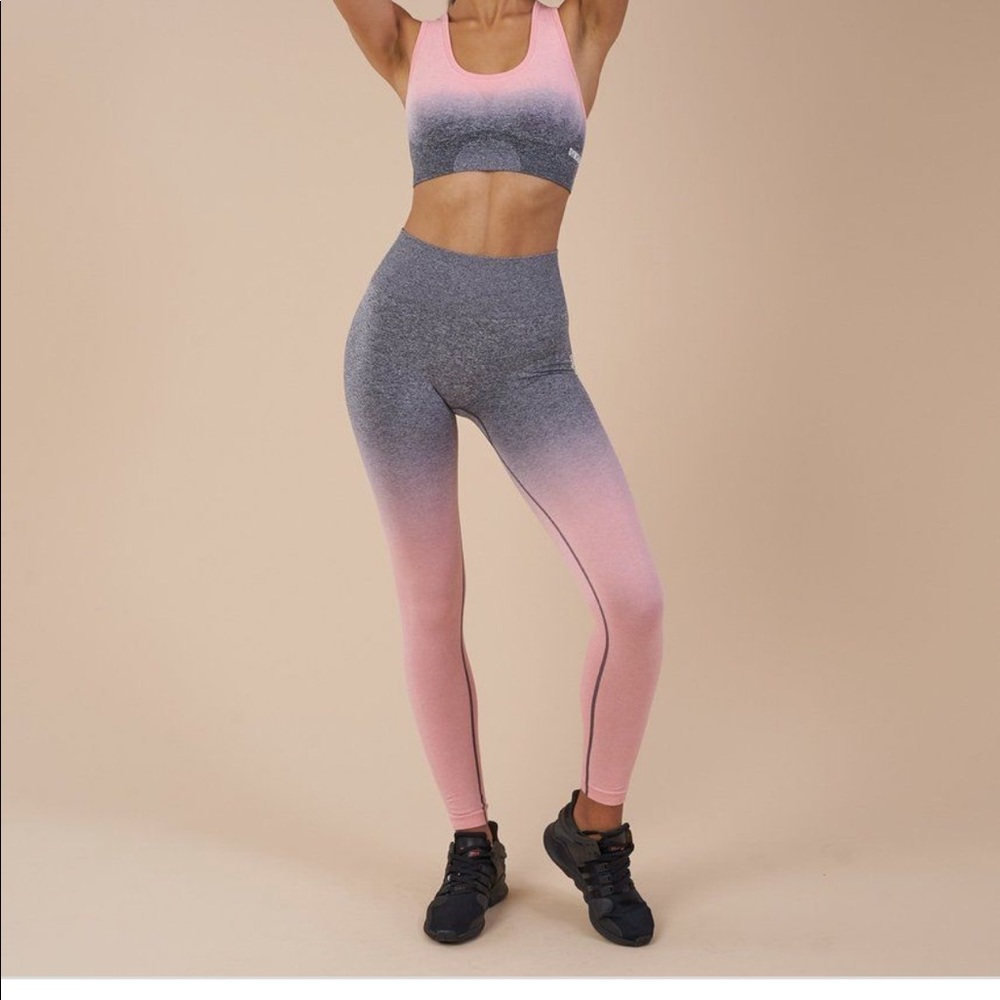 SOLD Gymshark Ombré Leggings Pink/ Charcoal